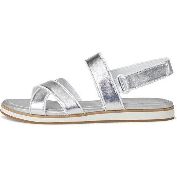 💕COLE HAAN💕 Mirabelle Crisscross Sandal ~ Silver/White 9.5 - Picture 4 of 6